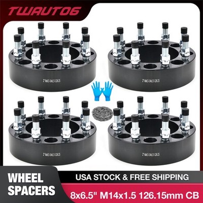 (4) 2'' 8x6.5 8x165.1 Wheel Spacers 14x1.5 fits Chevy Silverado GMC C/K 2500 3500