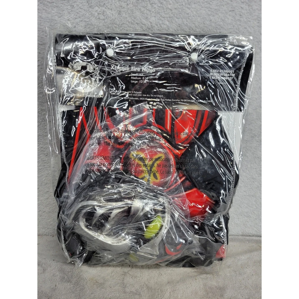 Disfraz Spirit Xtreme Fire Ninja Niño Camisa con Capucha Máscara Tabardo Faja Mediana Foto 4 de 4