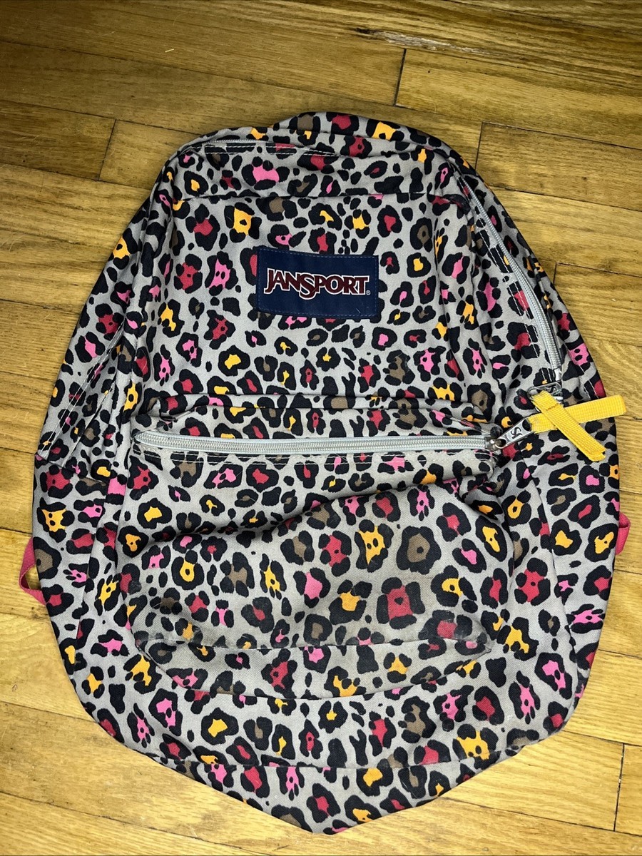 Jansport Leopard Backpack With Pink Yellow Accents | eBay