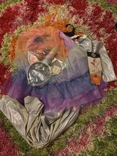 Hide Eek Kid's Rock Star Rainbow Unicorn Halloween Costume Jumpsuit sz SM