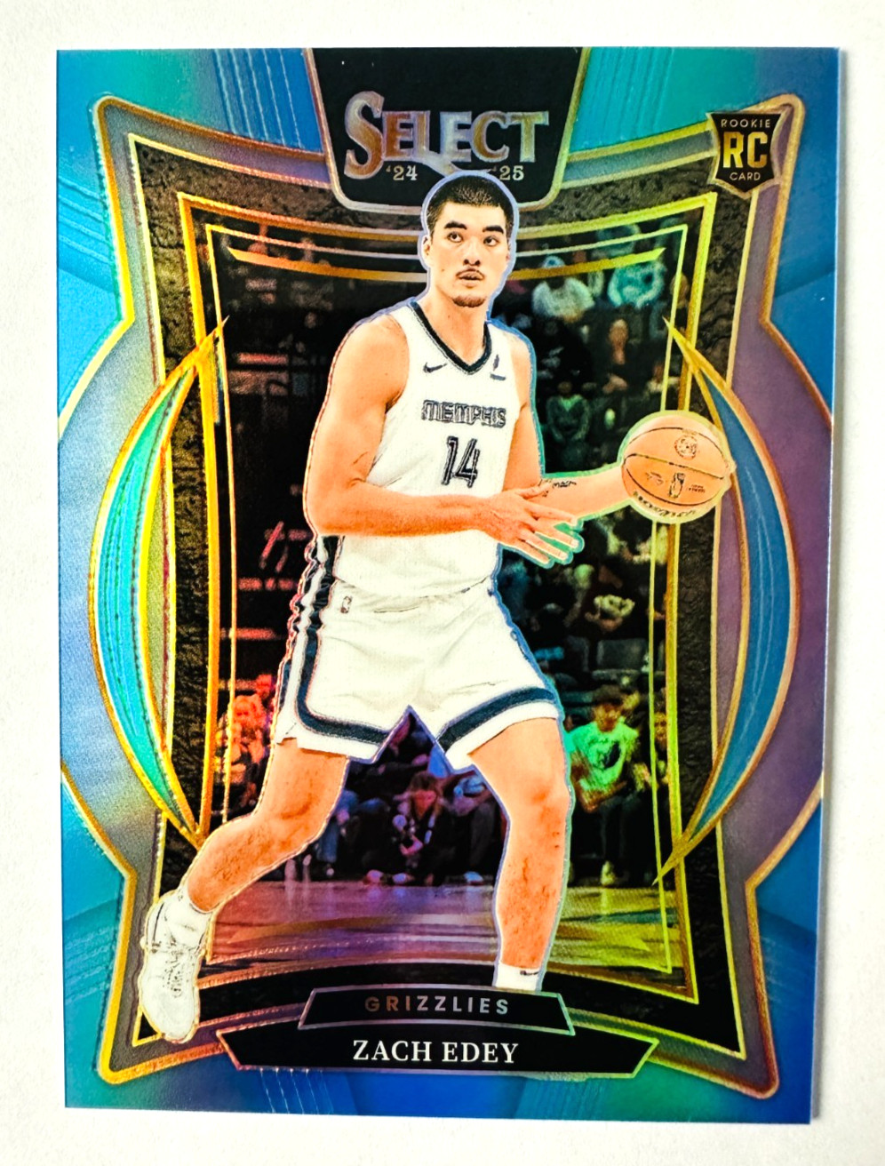 2024-25 Panini Select Zach Edey LIGHT BLUE Prizm RC #/299 Concourse Grizzlies