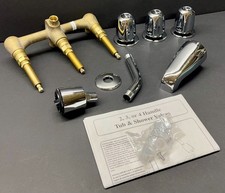 BRAND NEW - Gerber Three Handle Tub & Shower Kit w/ Valves, Trim and Shower Head