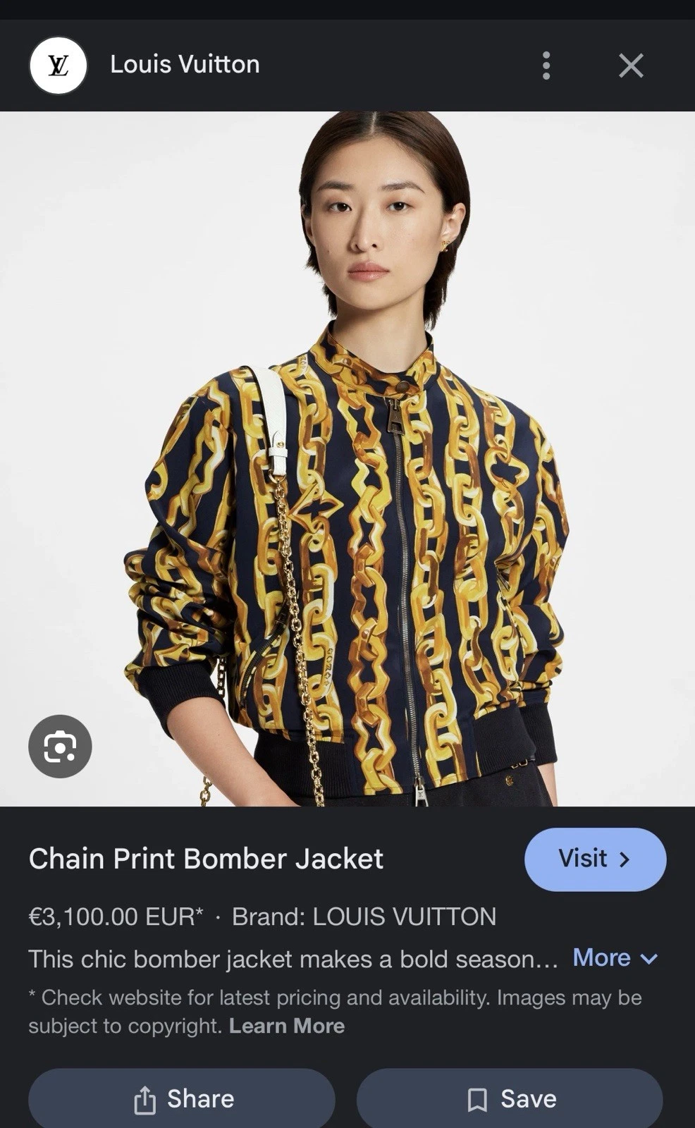 LOUIS VUITTON（LV） LOUIS VUITTON GIACCA BOMBER SETA REVERSIBILE TAGLIA 38 donna vendita al dettaglio $3500!