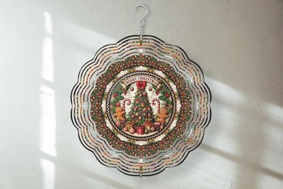 Christmas Wind Spinner Vintage Outdoor Decor Metal Garden Spinner 3D