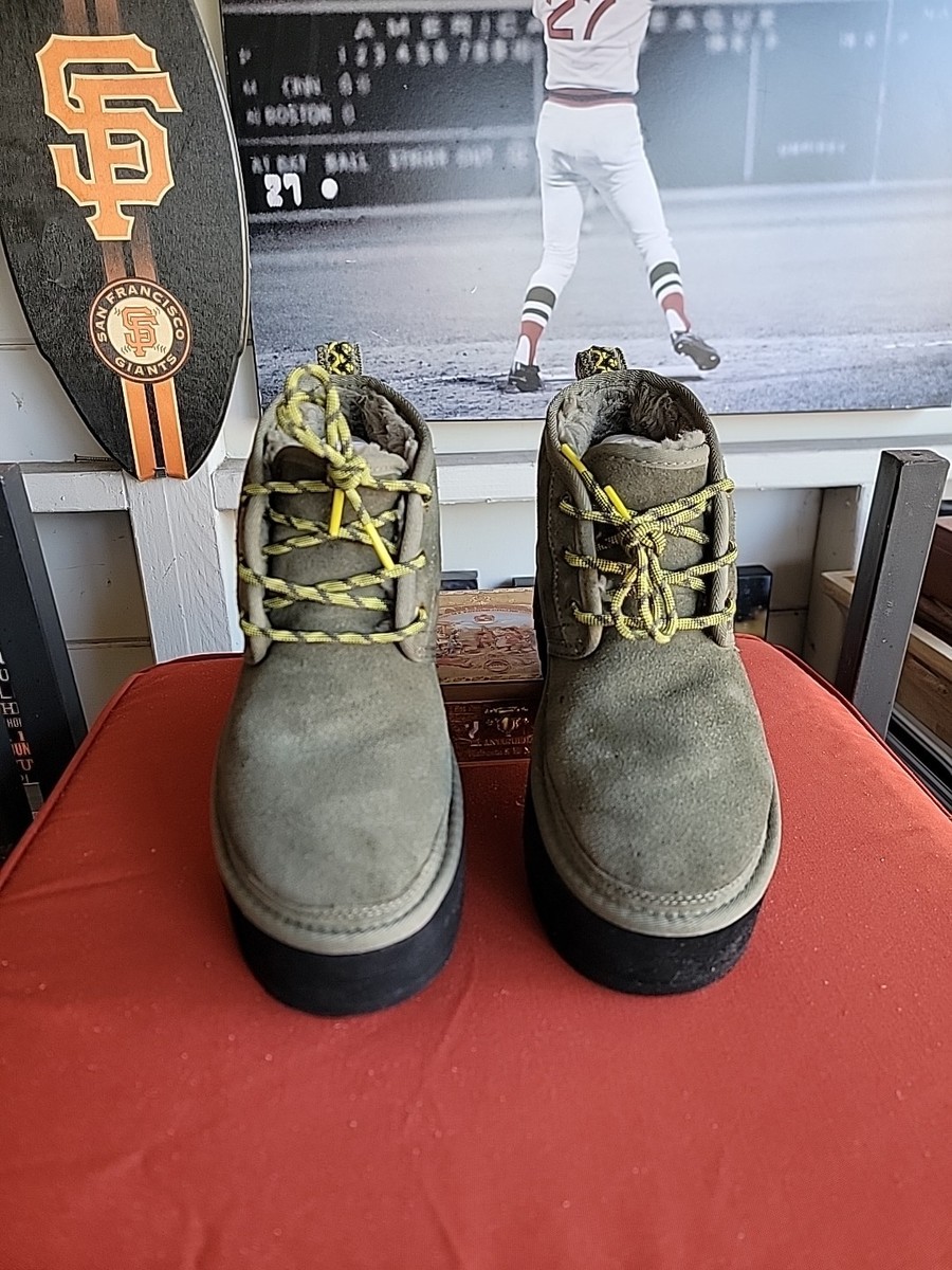 UGG NEUMEL HERITAGE PLATFORM WOMEN BOOTS SUEDE BURNT OLIVE US