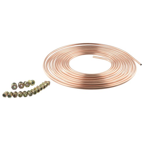 Steel Zinc Copper Nickel Brake Line Tubing Kit 1/4 OD 25Ft Coil Roll & Fittings - Picture 4 of 14