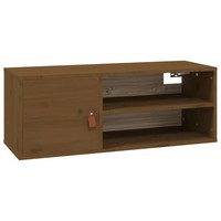 Wandschrank Honigbraun 80X30X30 Cm Massivholz Kiefer