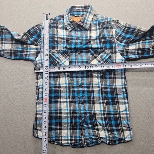 Red Camel Men's Small Blue Black White Plaid Long Sleeve Button Down Flannel - Picture 4 of 11