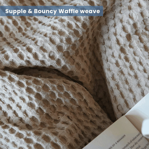 The Fine Living Co. 100% Cotton Waffle Weave Throw Blanket Lightweight Soft - 第 3/7 張圖片