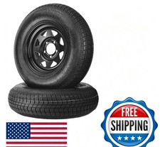 Garvee 2-pack St20575d14 Trailer Tires With 14 Rims 5 Lug On 4.5 Bolt Patter