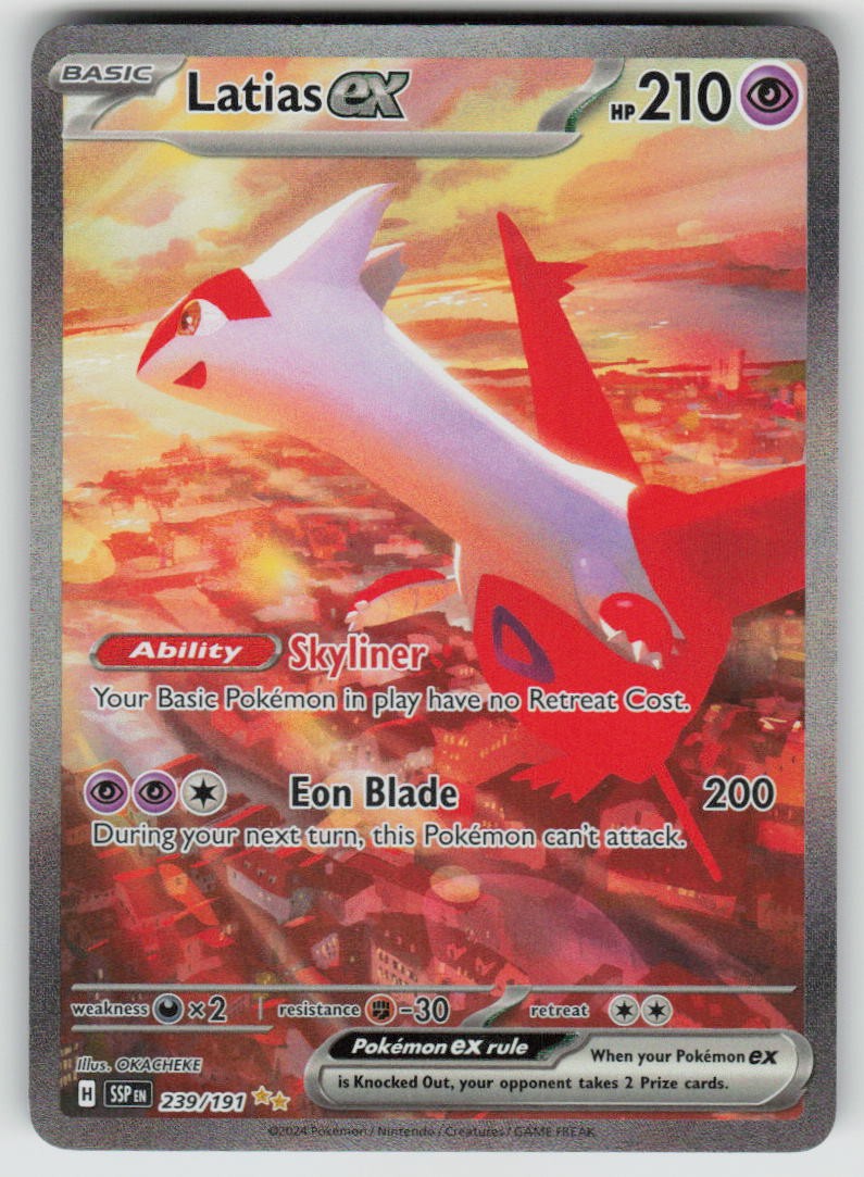 Latias ex Holo 239/191 Special Illustration Rare Surging Sparks Pokemon NM