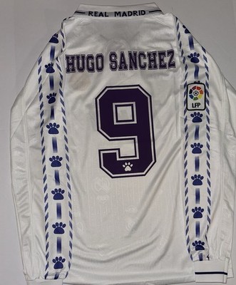 千寿さま確認用　Real Madrid 長袖シャツ REAL MADRID HOME 96/97 - RETRO - HUGO SANCHEZ # 9 - White - L