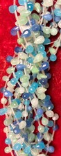 Blue, White And Green Chalcedony 7mm X 11 Mm Briolette 17 Strand 52 Pieces