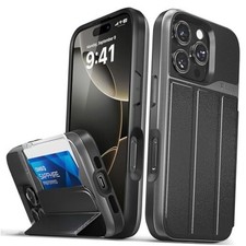 vCommute for Wallet Case, Military Grade Drop iPhone 16 Pro Classic - Black