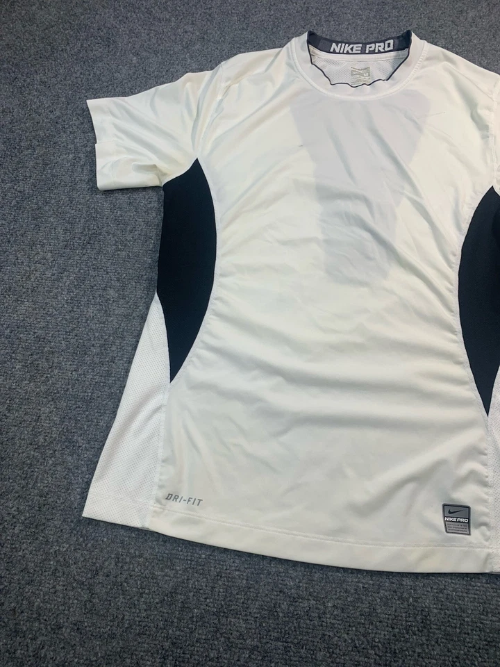 Camisa de Combate Nike Pro Para Hombre Mediana Blanca Dri-Fit Entrenamiento Atlético Ligero Foto 3 de 4