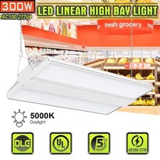 300W LED Linear High Bay Light Eqv. 120W HID HPS 5000K AC100-277V 45000 Lumens