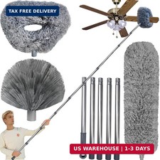 20 Ft High Reach Ceiling Fan Duster  Cobweb  Corner Brush Duster with 3-14 ft