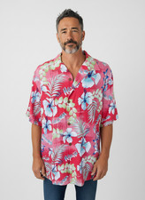 Tommy Bahama New Men's Camp Shirt Silk Tropical Hawaii Floral Aloha Size 2XL XXL