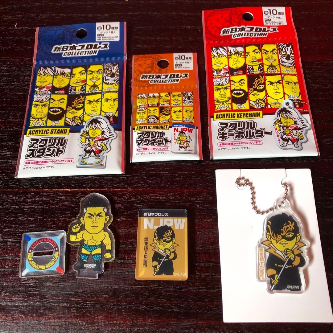 SANADA Acrylic Stand & Tachi Keychain & Magnet - New Japan Pro Wrestling