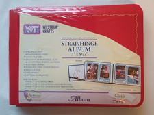 New Photo Album Red Padded 7"x5.5" Strap / Hinge Westrim Crafts Acid Free 20 pp