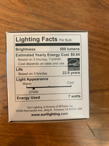 (Set Of 5)MR16 7W GU5.3 Led Bulbs Replace 50W-75W Halogen, Dimmable, 2700K Warm - Picture 5 of 11