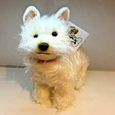 FAO Schwarz Plush Standing Dog 13" White Yorkie Cozy Stuffed Animal ASPCA