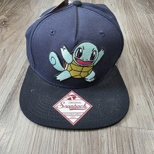 Original Snapback Pokemon Squirtle Hat 2016 Navy Blue Cap embroidered