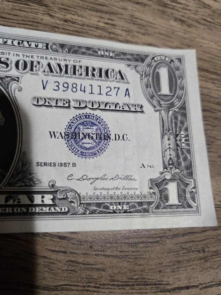 NEW LISTING-1957 One Dollar Blue Seal Series Note Silver Certificate-Great Gifts - Image 3 of 4