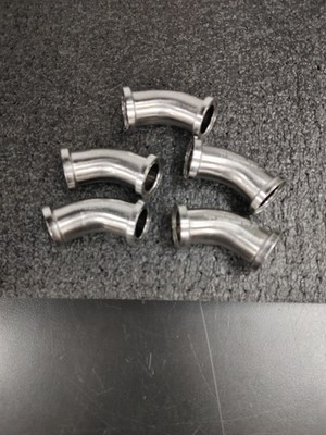 Lot of 5 ADVANCE T316L ASME BPE SF6 90 Degree 316L SS Tri Clamp Elbow Fitting