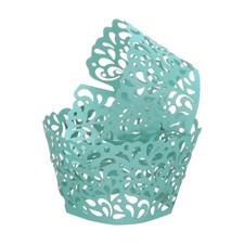 50 Pezzi Involucri per Cupcake per Cottura Azzurro (Goccia d'Acqua, Carta Perlescente)