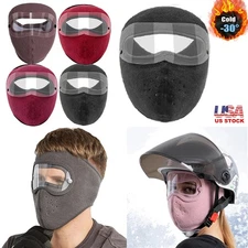 Windproof Headgear Fleece Warm Winter Balaclava Face Mask w/ Anti-Fog Goggles US