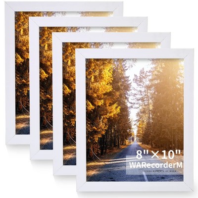 8x10 Picture Frames Set of 4 - High Definition Glass New Patten Frame - Wall ...