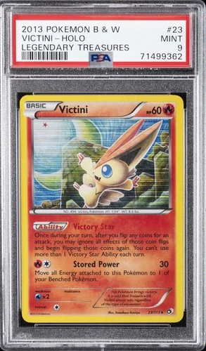 2013 POKEMON B&W LEGEND TREASURES #23 VICTINI-HOLO PSA 9