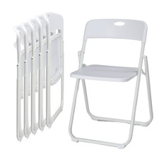 Commercial White/Black Plastic Folding 4-6 PCS Chairs Stackable Picnic Party