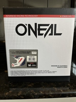O Neal 10SRS Hyperlite Helmet Flow V.23 Size Medium Red/White/ Blue Brand New