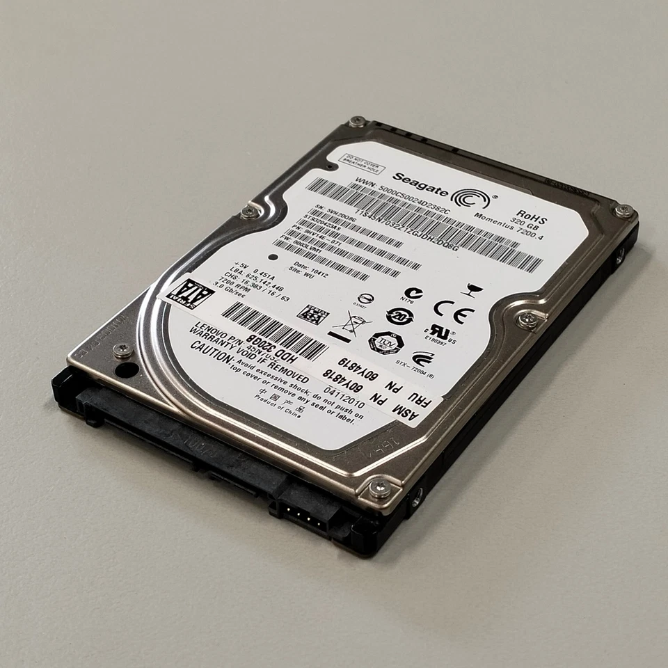 Seagate Momentus 320GB 2.5" SATA II 3Gbps HDD 7200 RPM 16MB ST9320423AS 60Y4819 - Image 2 of 4