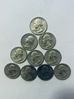 1963 Washington Quarter 90% Silver. 10 Coin Lot.
