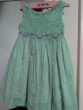 Vintage Boutique Girls Smocked Sleeveless Dress Size 5 Light Green With Lavender