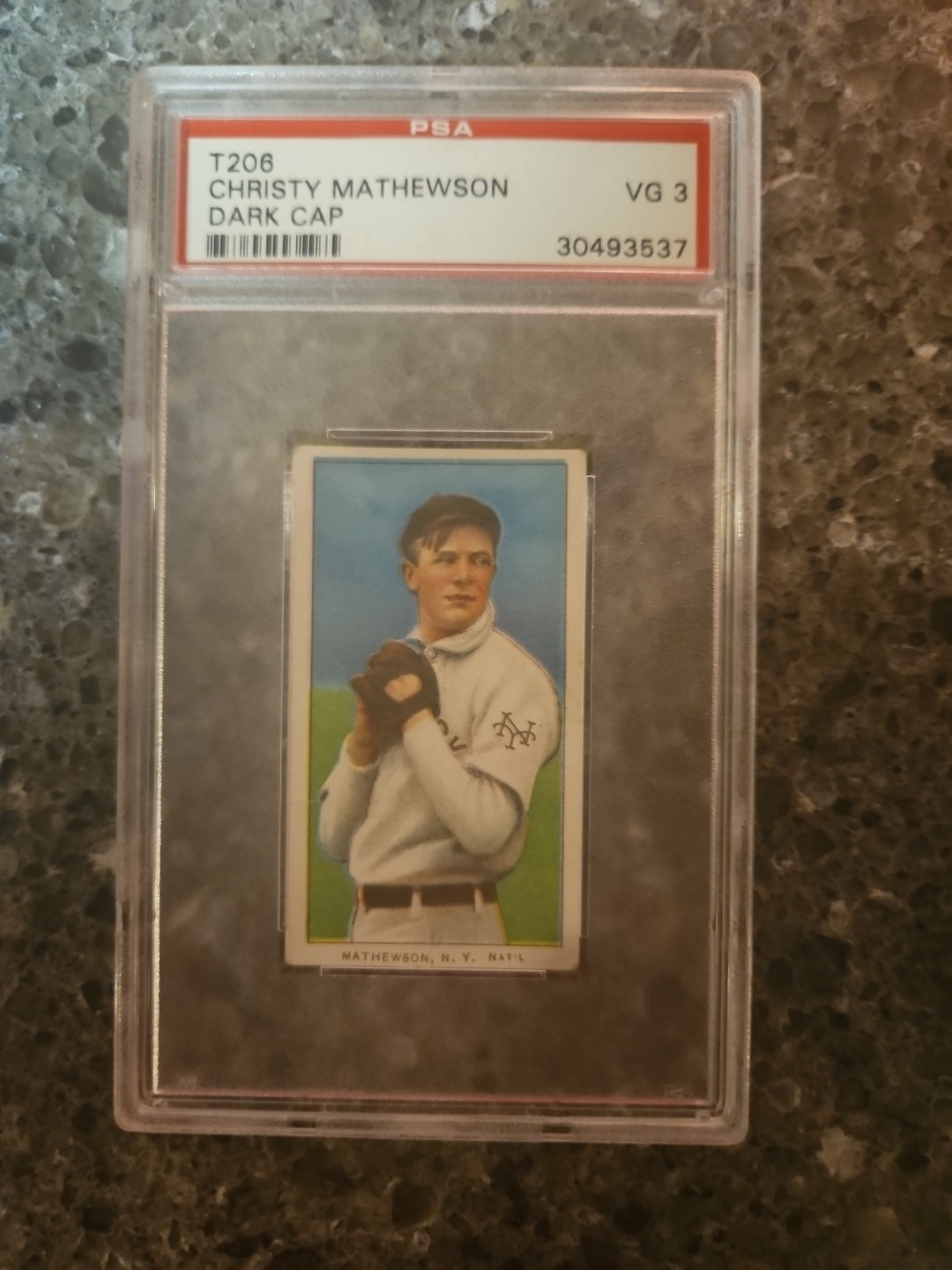 1909-11 T206 -  Sweet Caporal Christy Mathewson 350 Factory No. 30 Back Dark Cap