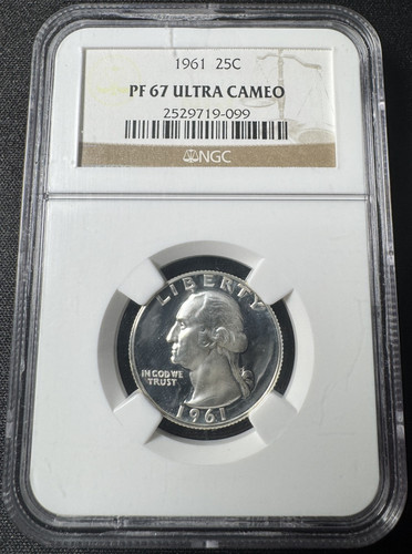 1961 25C Proof Washington Quarter Dollar NGC PF 67 Ultra Cameo Silver UC | PR - Picture 1 of 4