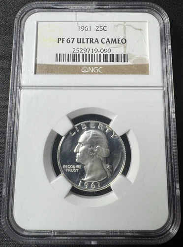 1961 25C Proof Washington Quarter Dollar NGC PF 67 Ultra Cameo Silver UC | PR