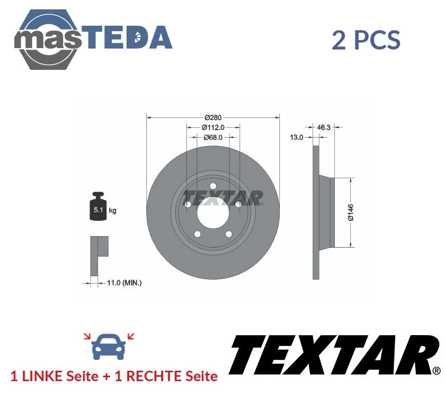 92071605 BREMSSCHEIBEN SATZ VORNE TEXTAR 2PCS NEU OE QUALITÄT - Bild 1 von 4
