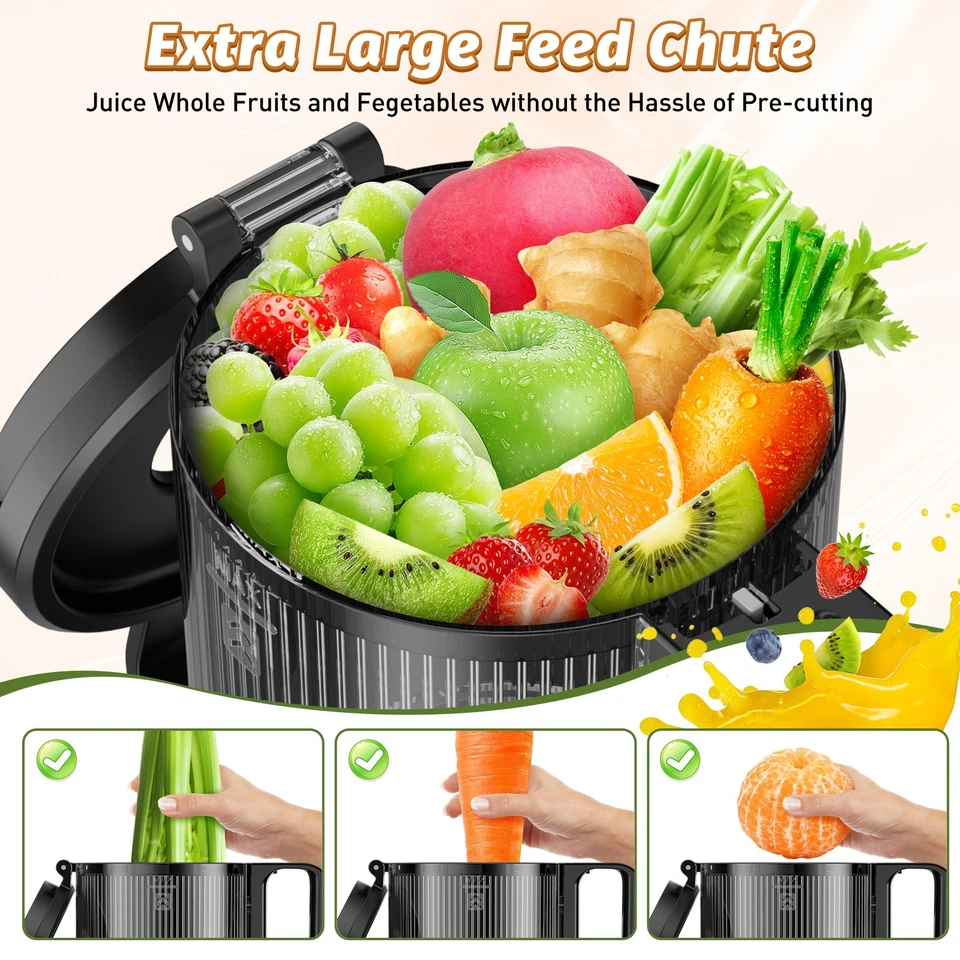 Slow Juicer with 5.4" Large Chute, 350W Cold Press Masticating Juicer Machine - Image 2 of 4