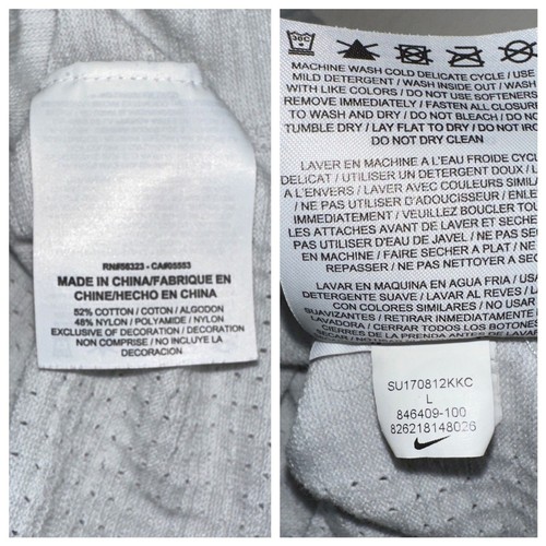 Nike Men's Tech Knit Short Sleeve Henley Shirt Grey L 846409-100 Hidden Placket - Picture 11 of 14