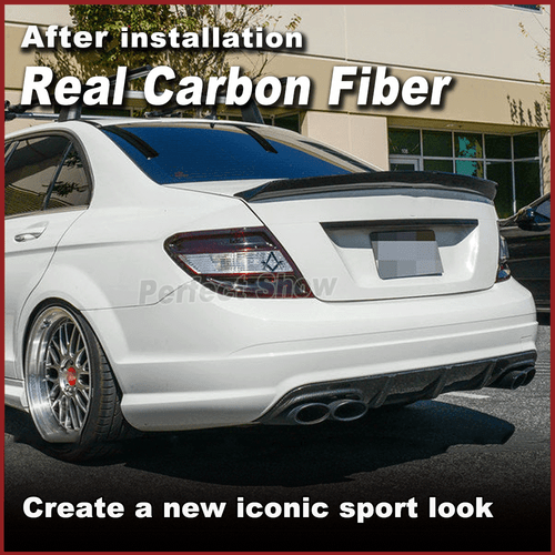 Diffusore posteriore in carbonio attacco posteriore spoiler diffusore per Mercedes W204 C63 AMG 09-11 - Foto 2 di 10