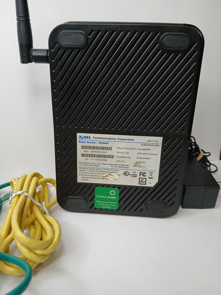 Qwest CenturyLink ZyXel PK5000Z Modem Wireless Wi-Fi Router Tested - Image 2 of 4