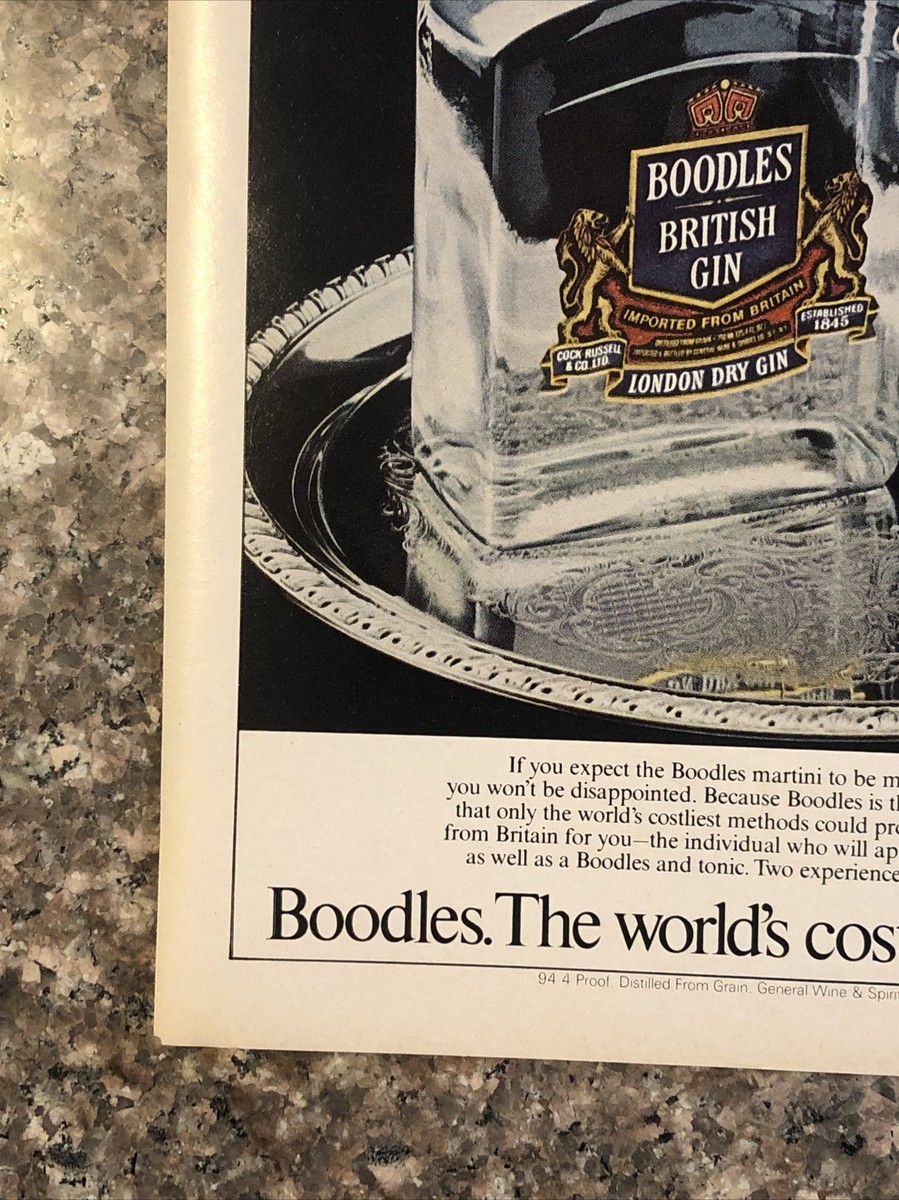 1981 Boodles British Gin VTG 1980s 80s PRINT AD Martini Its