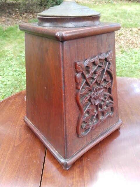 Vintage Arts & Crafts Style Wooden Table Lamp