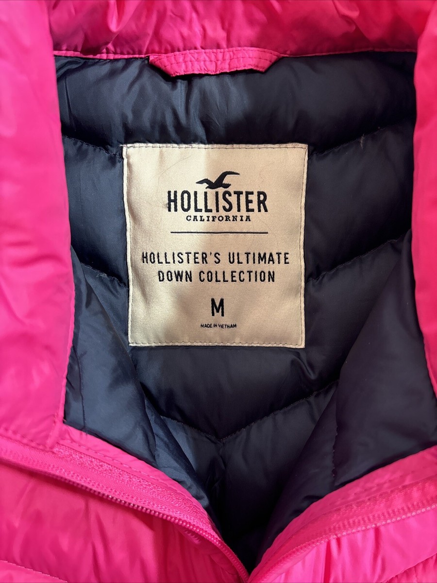 Hollister Pink Puffer Jacket M Girls B B | eBay