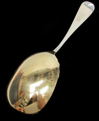 AMERICAN STERLING SILVER GOLD WASH ENGRAVED DUCK BOWL BRIGHT CUT SERVING SPOON - Picture 3 of 5